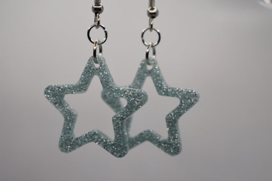 Vihertävä glittertähti – käsintehdyt korvakorut, suomalainen design | Kalakettuu