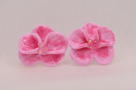 Kukkaisunelma Pinkki hohde – käsintehdyt korvakorut, suomalainen design | Kalakettuu