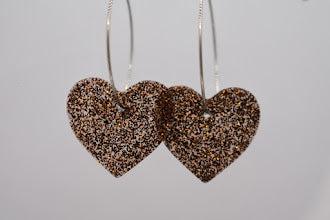 Sydänrengas Ruskea Glitter