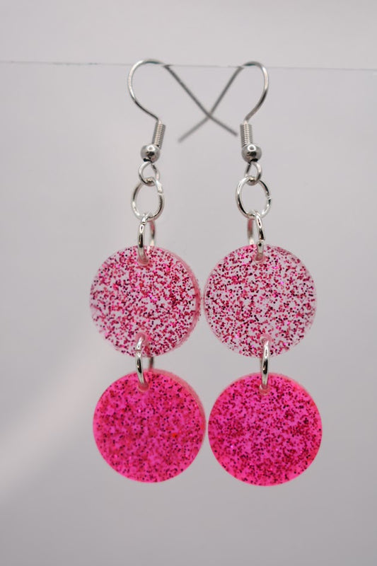 Glitterhelinä Duo pinkki/tummapinkki