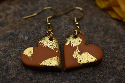 Heart earrings green