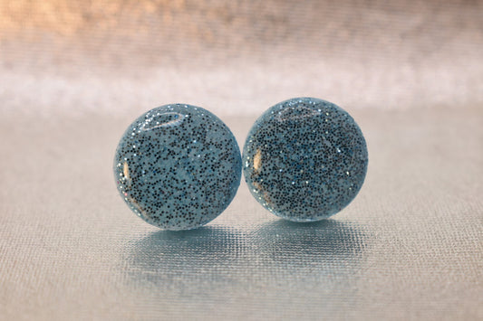 Glitterknapp ljusblå 