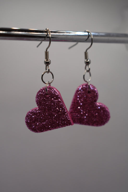 Heart Pink Glitter